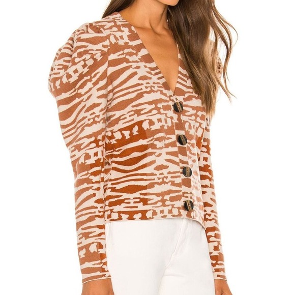 New Ulla Johnson Puff Sleeve Wool Rhea Cardigan Large - Picture 3 of 7